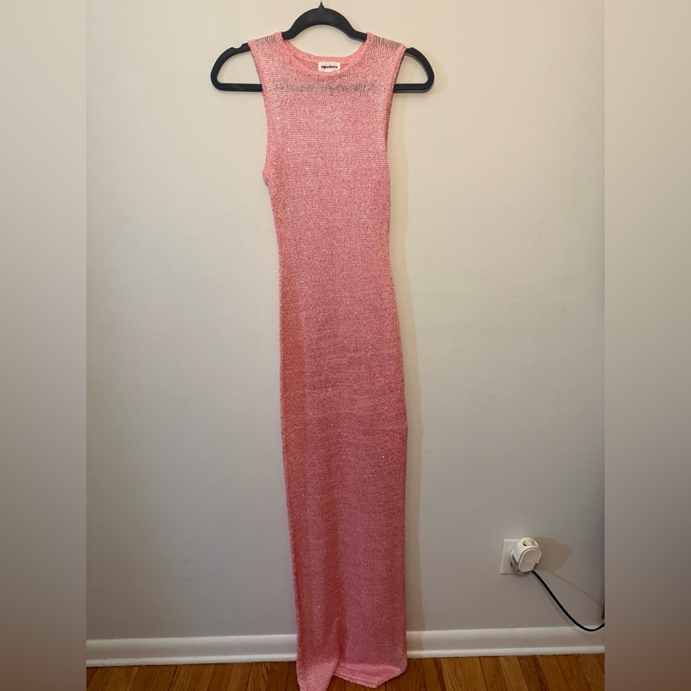 Superdown Shimmering Pink Maxi Dress